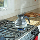 Medelco Glass 12 Cup Stove Top Whistling Tea Kettle